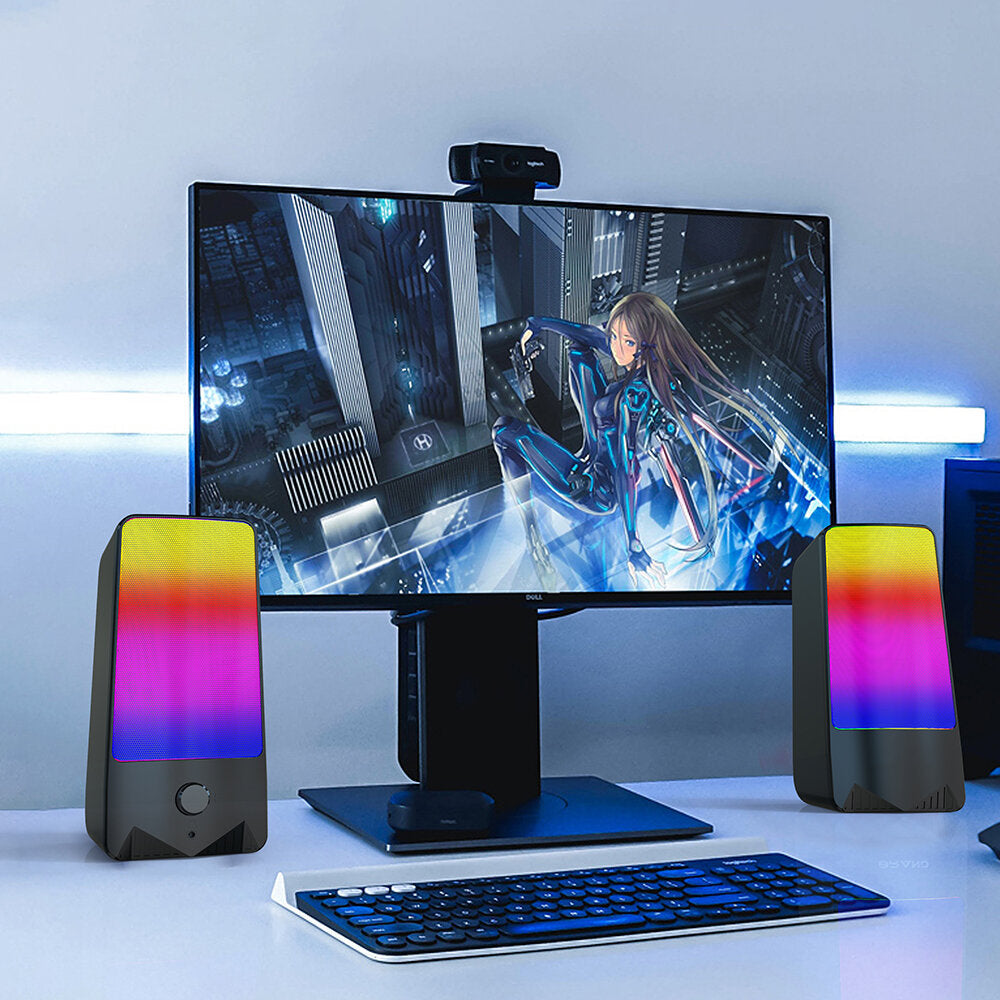 Bluetooth RGB Gaming Speaker 6D Surround Stereo Bass Subwoofer Computer Desktop Speaker