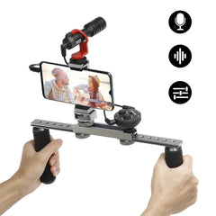 Audio Adapter 2-Channel Microphone Battery-free for DSLR Mirrorless Video Cameras Smartphones Recorders