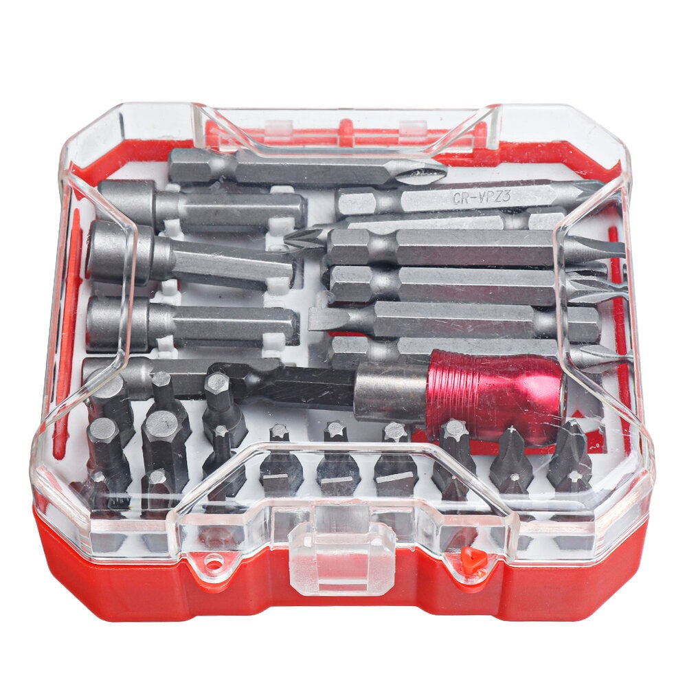 34pcs Screwdriver Bit Set Slotted Phillips Hex Torx Screwdriver Bits Nut Bit Holder
