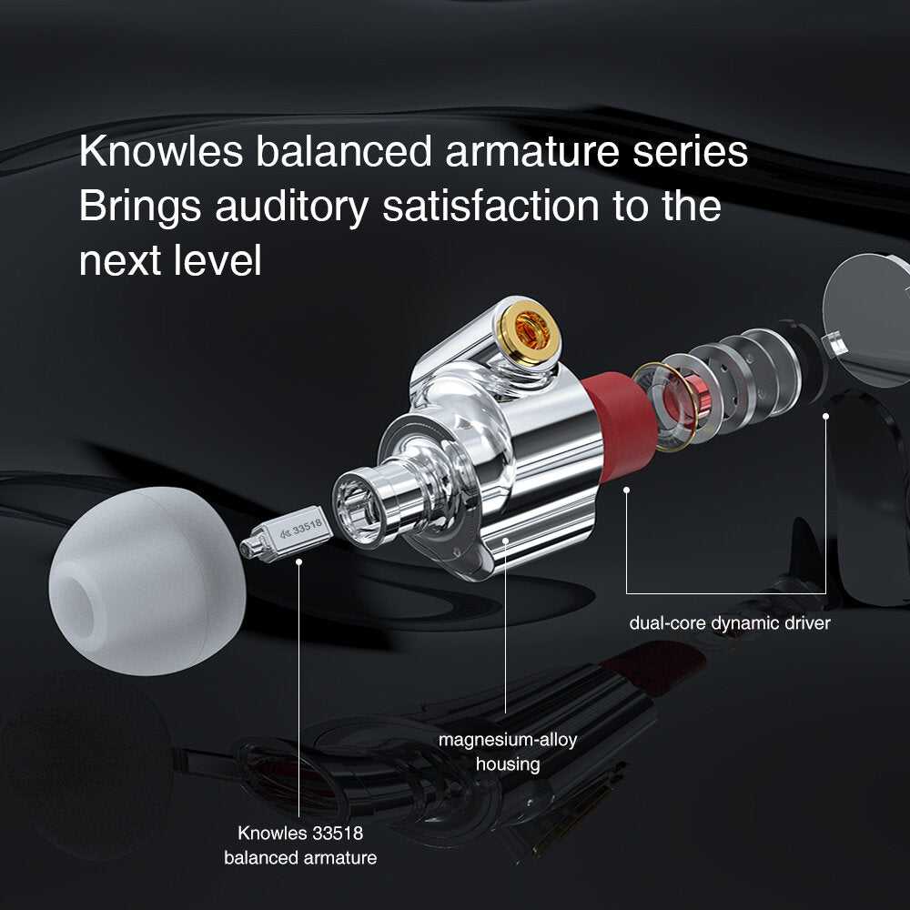 Knowles BA DD Drive In Ear Earphone Earphone Metal Earphone Earbud With MMCX Silver-plated Cable M10 V90 VX BA5 ST1