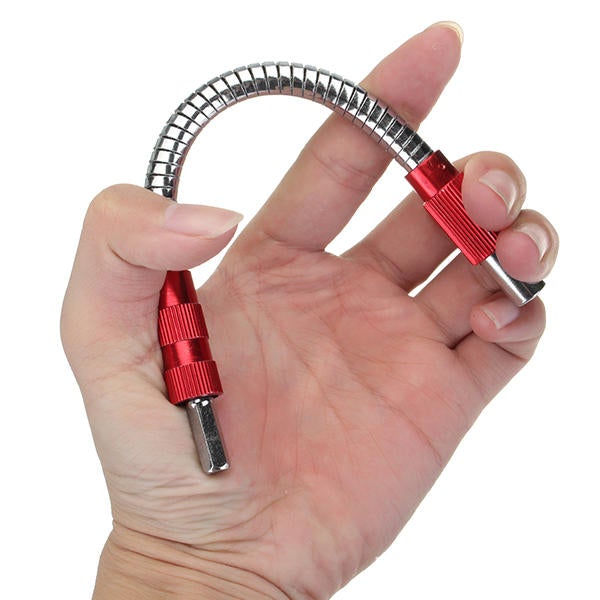 200mm Metal Flexible Extension Drill Shaft 1/4 Inch Hex Screwdriver Bit Holder