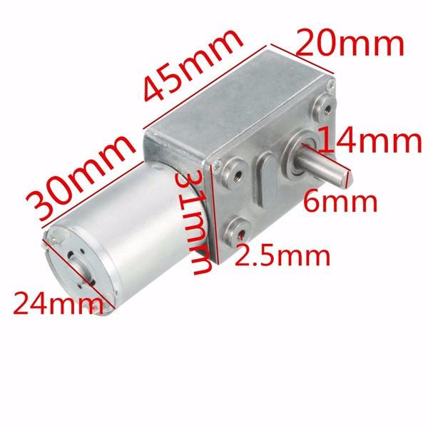 DC12V 200RPM Worm Geared Motor Reversible Gear Reducer Turbo Motor