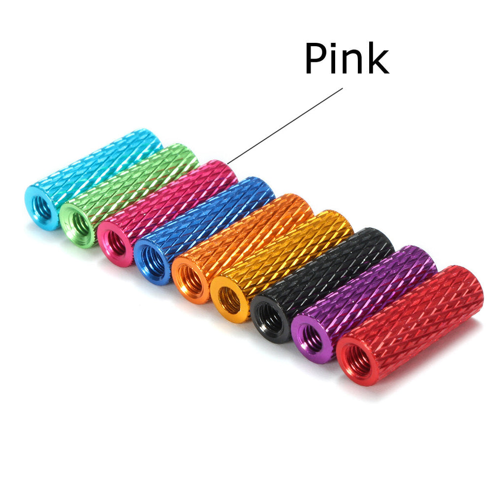 M3AS3 10Pcs M3 15mm Knurled Standoff Aluminum Alloy Anodized Spacer