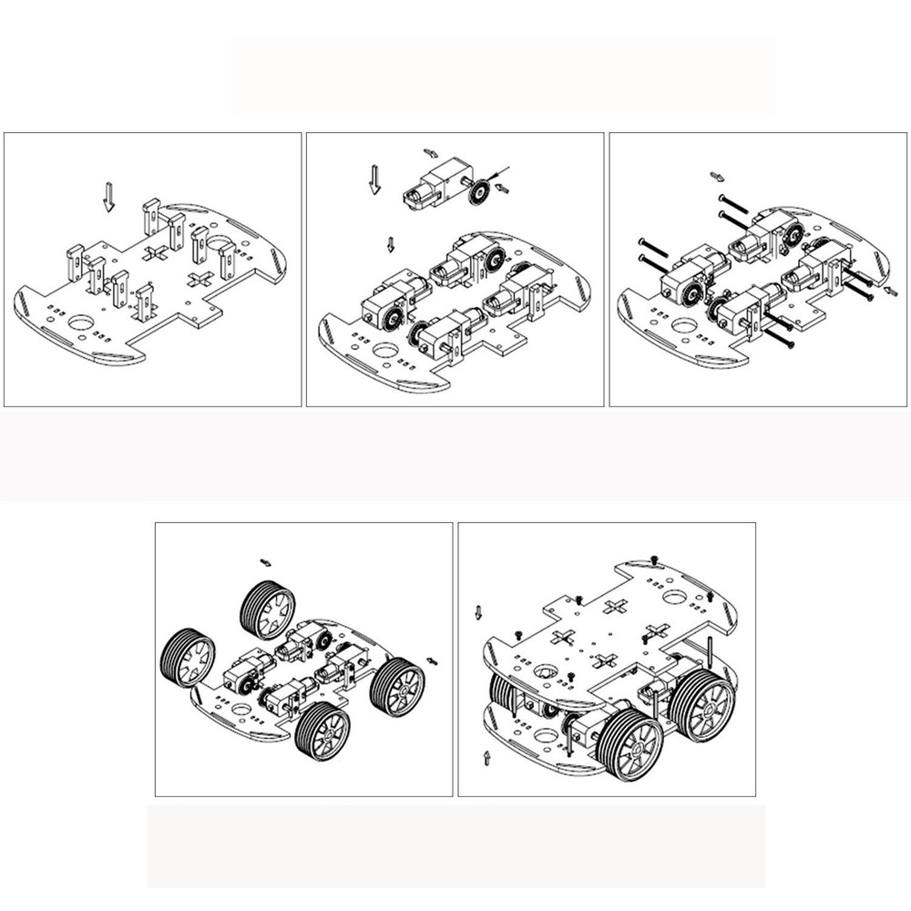 4WD Smart Car Chassis DIY Kit Omni-mobile Dual Layer Platform with 4 Omni-directional Wheels