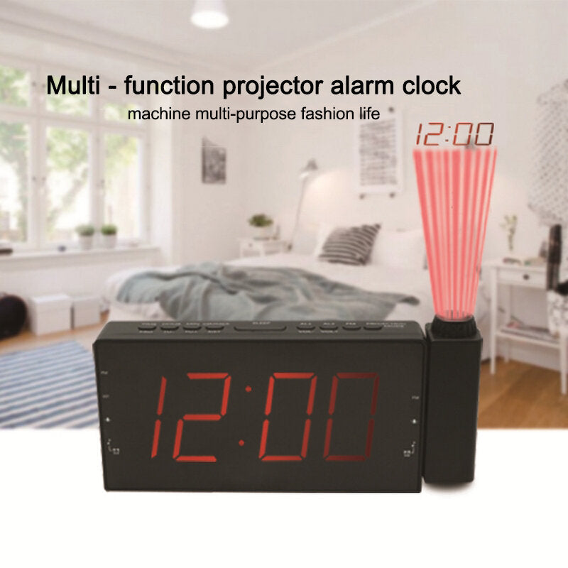 Multi-function Projection Clock FM Radio Alarm Clock LED Digital Display With Snooze Function for Bedroom