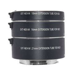 10mm 16mm 21mm E-Mount Metal Auto Focus Macro Extension Tube Ring for Sony A7 A7II A7III A7SII A6000 A6300 A6500 NEX 5 Mirrorless Camera Adapter Ring