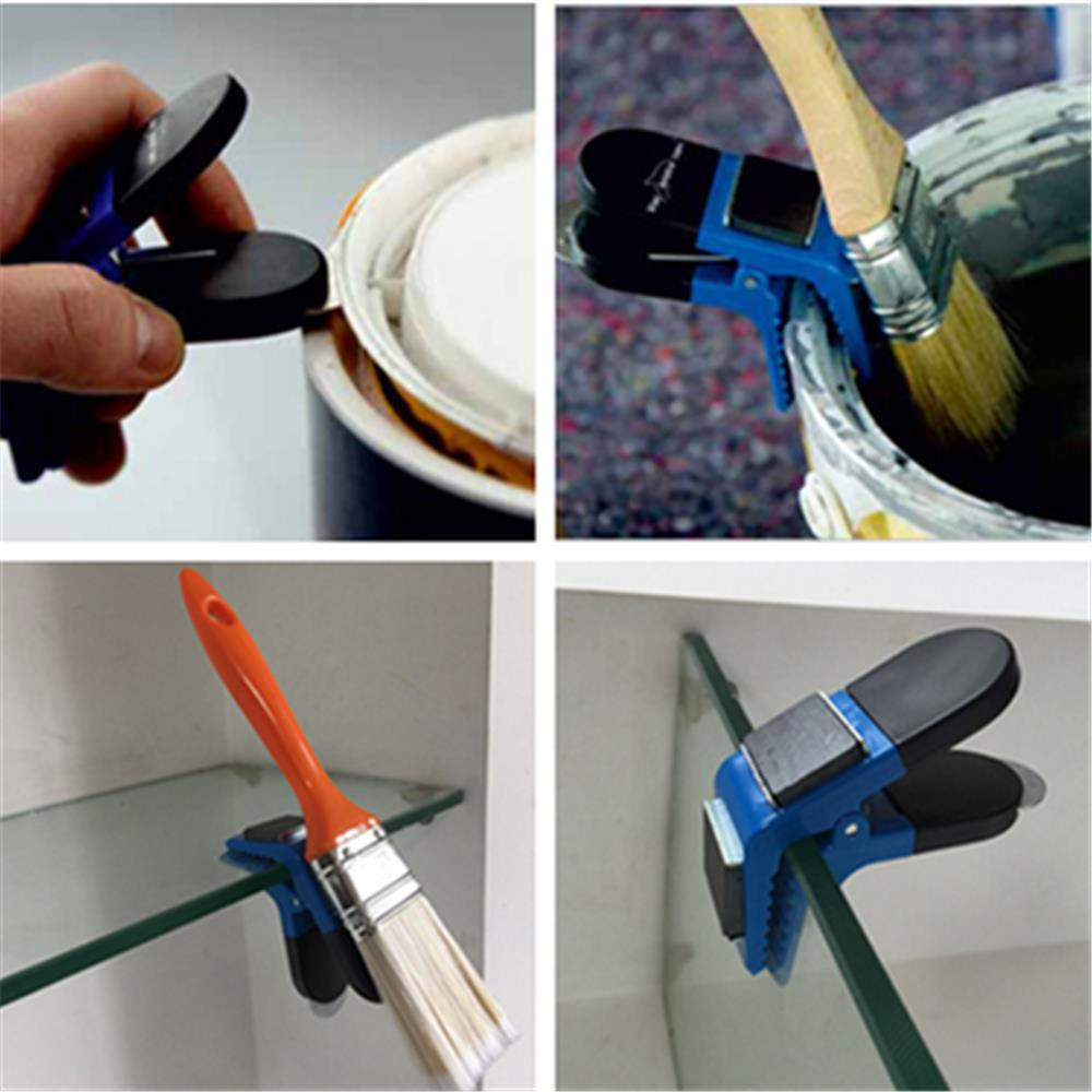 Magnetic Paintbrush Holder Clamp 2 Magnets DIY Paint Tools With Can Tin Lid Opener