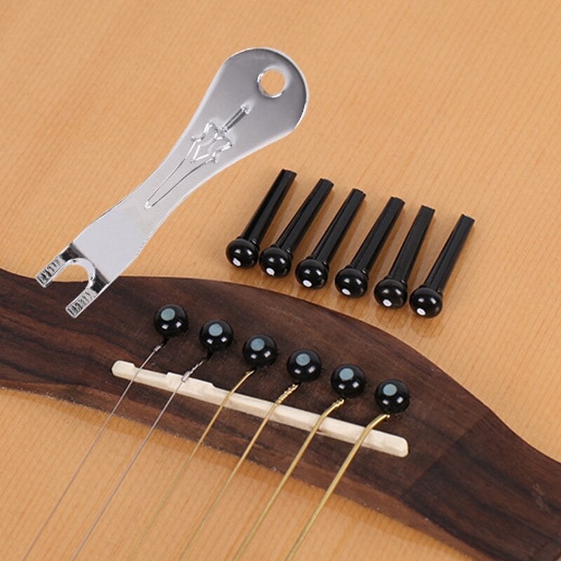 Guitar Parts 1PC Guitar Saddle/Guitar Nut/Pin Puller 12 PCS Bridge Pins