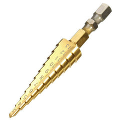 3-13mm HSS Titanium Coated Step Drill 1/4 Inch Hex Shank Bit