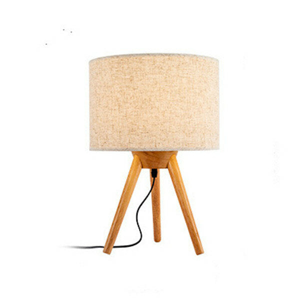 American LED Creative Personality Bedroom Bedside Wooden Table Lights Nordic Wooden Art Study Desk Lamp
