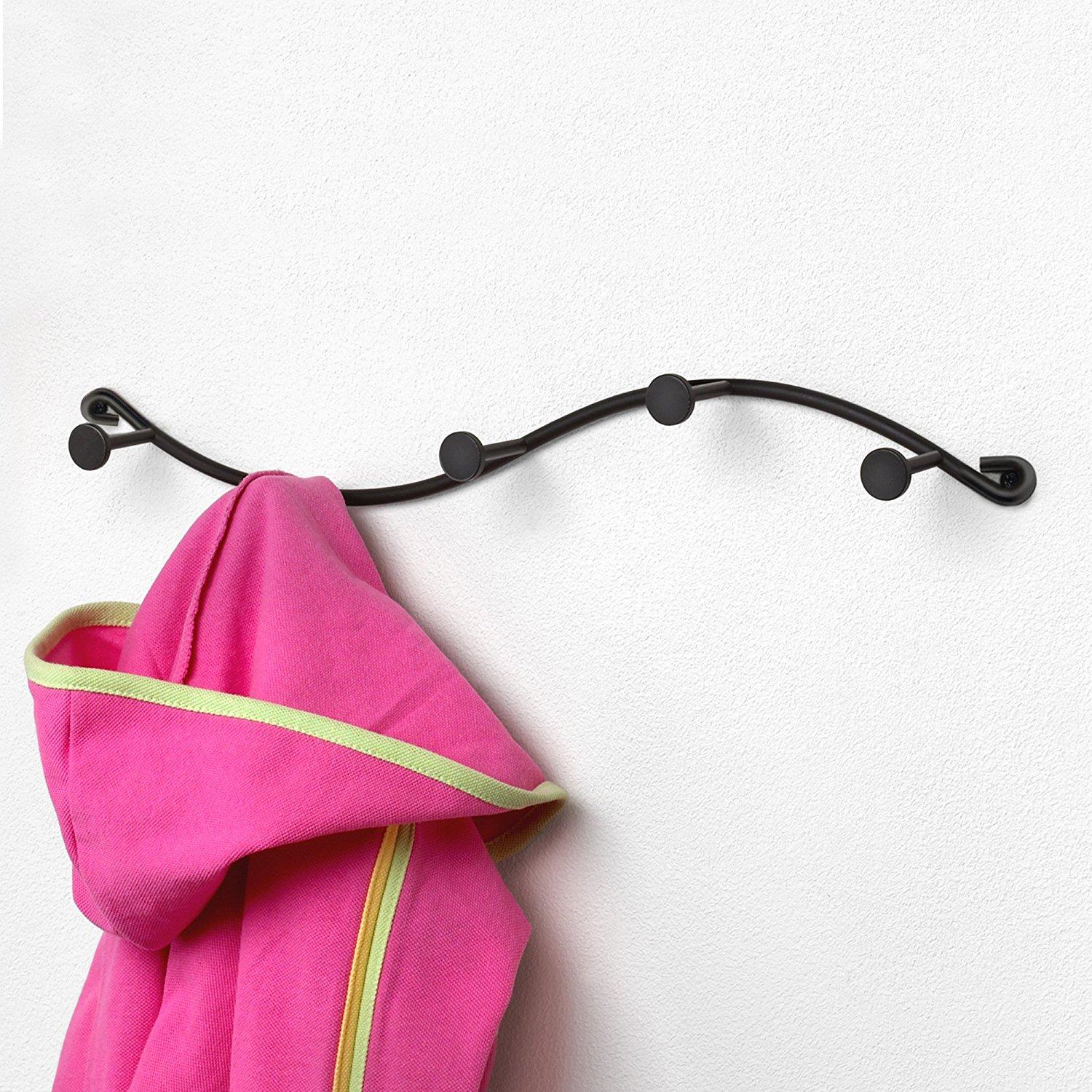 Utility 5 Hooks Single Iron Household Storage Hook Rack Key Coat Towel Wall Hook Rack