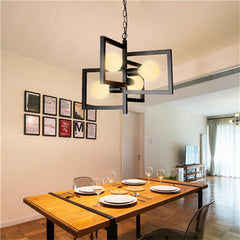4 Heads Industrial Pendant Light Chandelier Ceiling Lamp for Kitchen Room Office AC110-250V