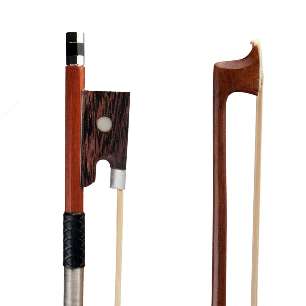 4/4 Violin Bow Rosewood Bowstick Ebony Frog Sheep Leather Wrap with Mongolia Horse Hair Strings Accessories