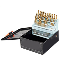 60Pcs Individual Twist Drill Bits Round Shank Set Titanium Coating HSS Quick Change