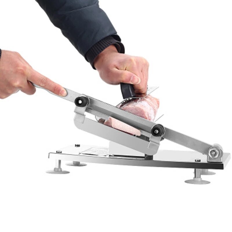 Manual Slicer Meat Pressing Cover with Thorn Anti-skid Handle Saving Effort for Kitchen