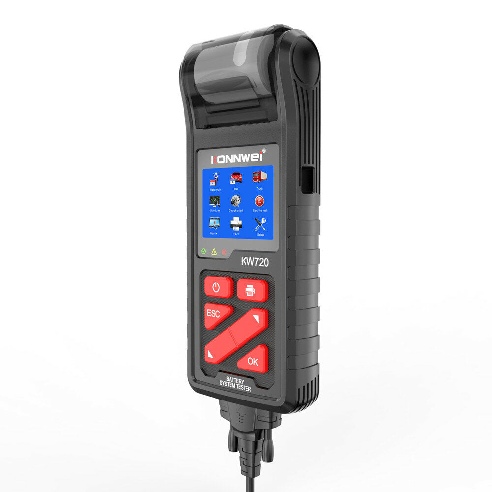 Car Battery Tester With Integrated Printer 6V/12V/24V Universal Battery Analyzer Craking/Charging Test
