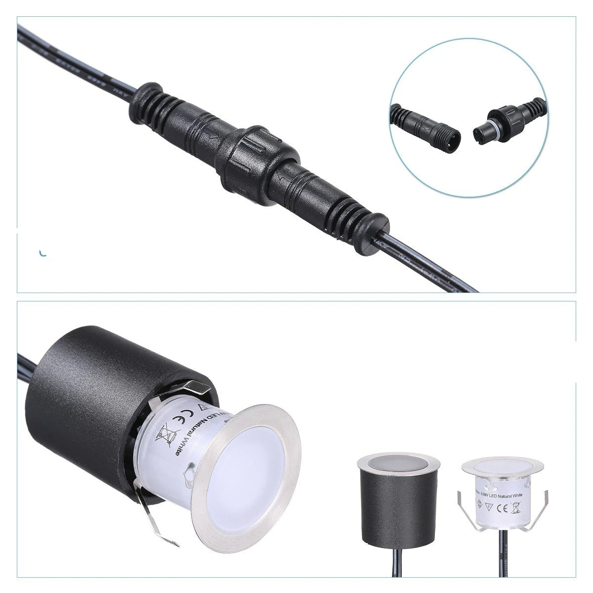 DC12V Recessed LEDs Deck Lights IP67 Waterproof Outdoor In-ground Lamp Landscape Light