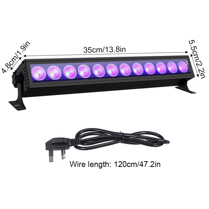 12LED 36W UV LED Light Bar 360 Adjustable Wall Lights Lamp for DJ Stage Party
