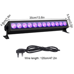 12LED 36W UV LED Light Bar 360 Adjustable Wall Lights Lamp for DJ Stage Party