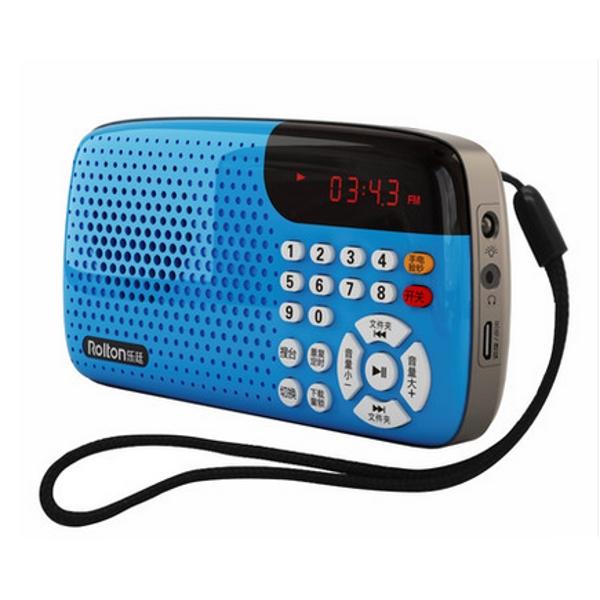 Portable Mini FM Radio Speaker Music Player Tf Card With LED Display And Flashlight