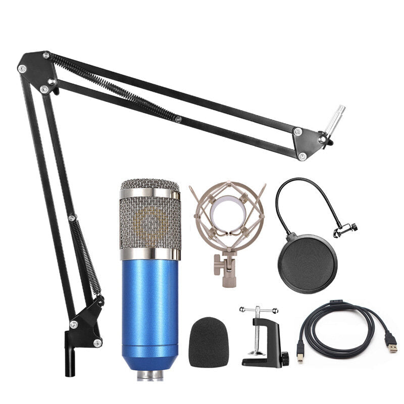 Professional 192KHz/24Bit HD Free Drive USB Condenser Microphone Kit with Stand Mount