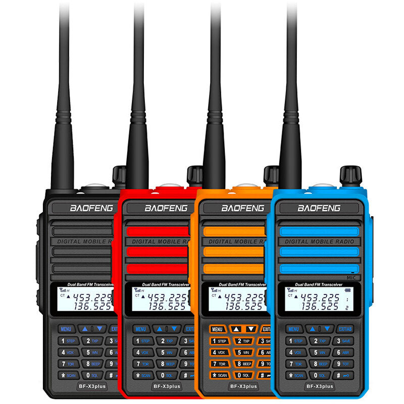 2800mah 8W Tri-band Radio Walkie Talkie 20 KM Waterproof UHF/VHF Transceiver 220MHz Radio Transmitter Black