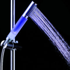 3-Color Temperature Sensitive LED Showerhead Light Up Handheld Glow Round Bar Stick Shower heads For Kitchen Bathroom