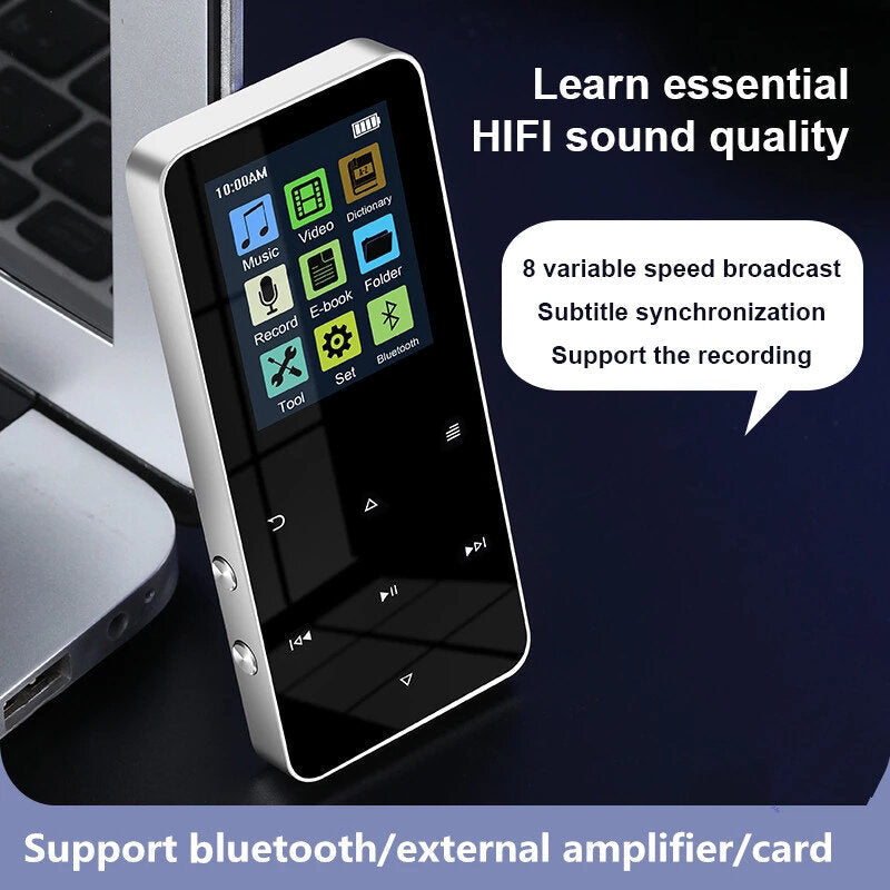 1.8 Inch MP3 Player Bluetooth With Radio FM Record Metal Touch Hi-Fi Mini Portable Walkman MP4 Lossless Music