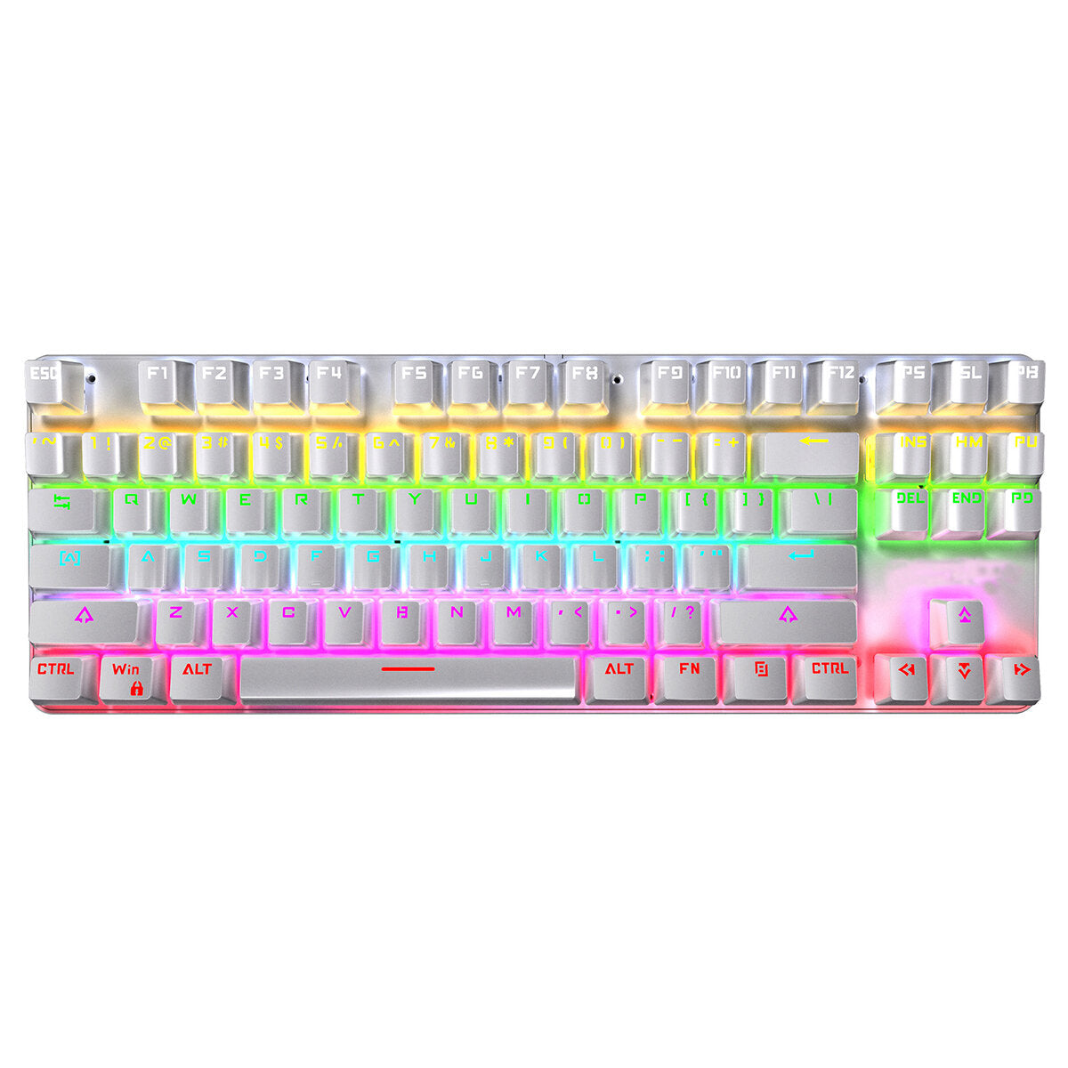 Wired Mechanical Gaming Keyboard 87-Key 87% TKL Layout Suspended Keycaps Hot Swappable RGB Backlit Mechanical with Supplement Switches Keycap Puller