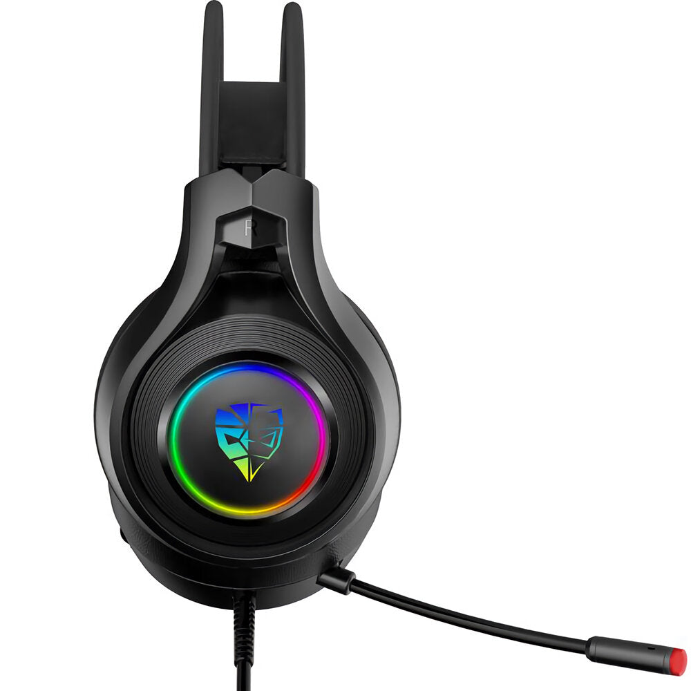 Gaming Headset Virtual 7.1 Channel 50mm Unit 7 Color Breathing Light Flexible Microphone for PC