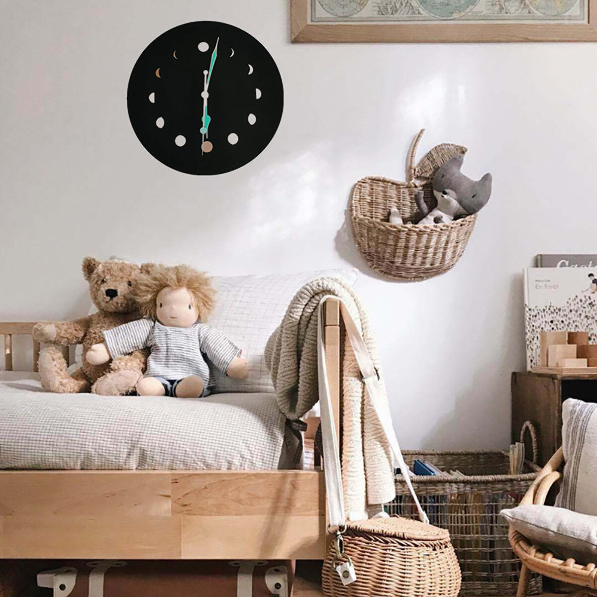 10 Inch Luminous Night Light Clock Non-ticking Wall Clock for Office/Living Room/Bedroom/Kitchen