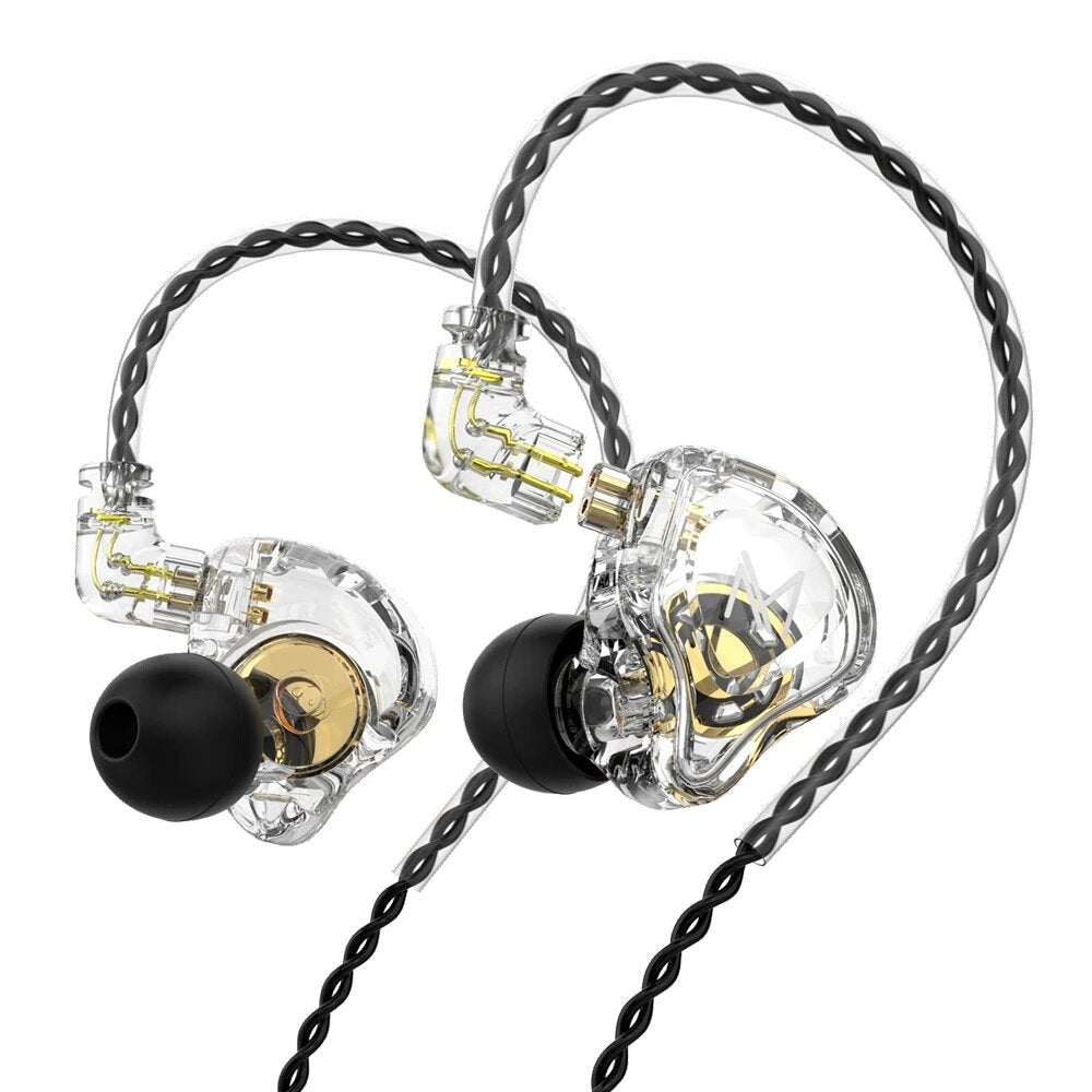 Earphone 10mm Dual Magnetic Driver Hi-Fi Sport DJ Monitor Headphone in Ear Monitor Noise Cancelling Headset with Mic