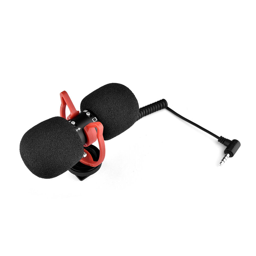 Microphone Double Directional Noise Reduction Recording for Mobile Phone DSLR Interview Broadcast Vlogging YouTube