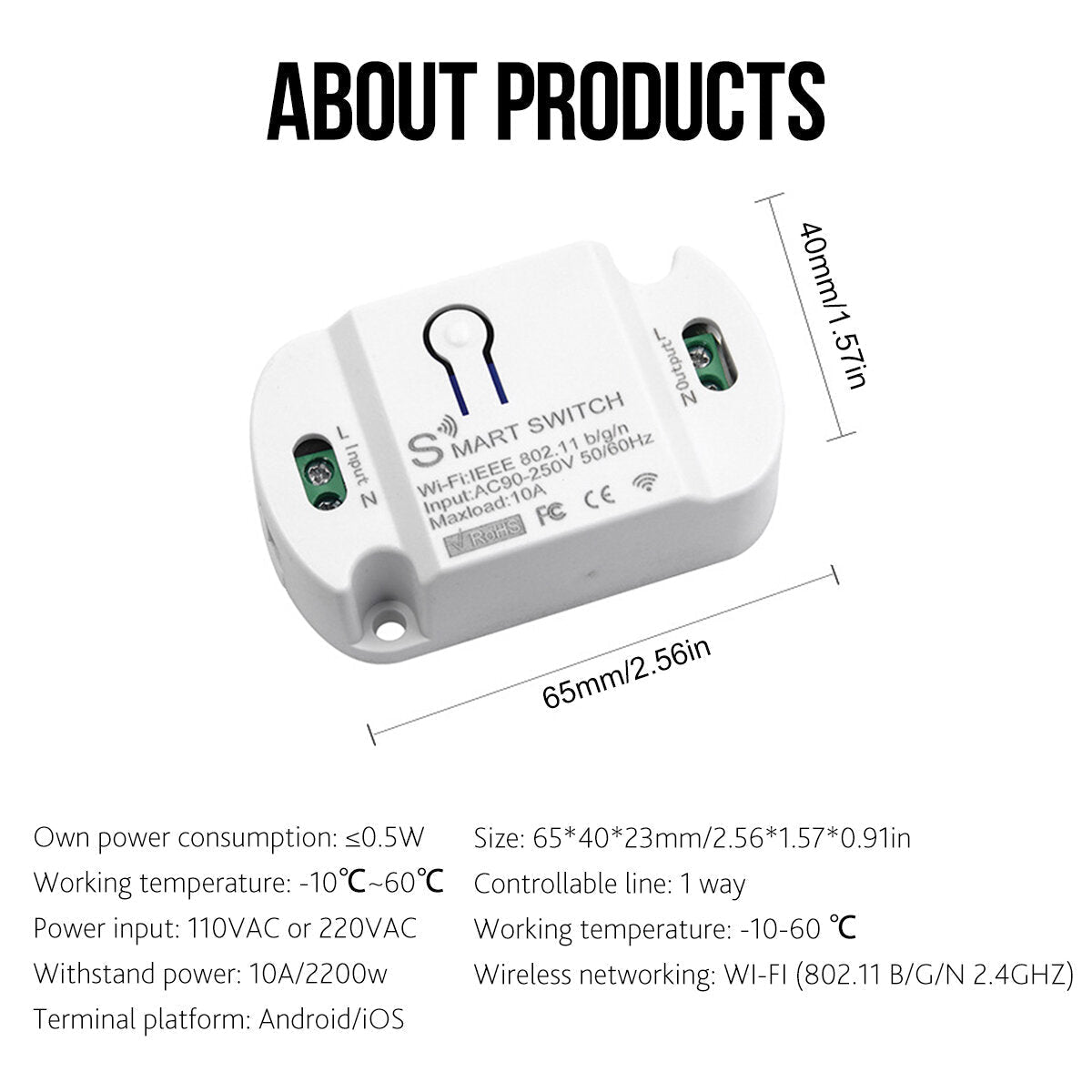 WiFi Smart Switch Wireless Remote Switch APP Control Universal Smart Home Automation Module Voice Control Compatible with Alexa /Google Home