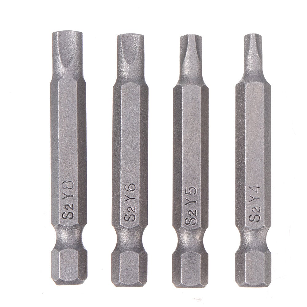 4pcs/set Magnetic Y Shaped Screwdriver Bit Hex Shank Y4/5/6/8