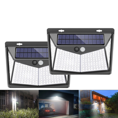 1/2/4X 208 LED Solar Power PIR Motion Sensor Wall Light Outdoor Garden Lamp Waterproof