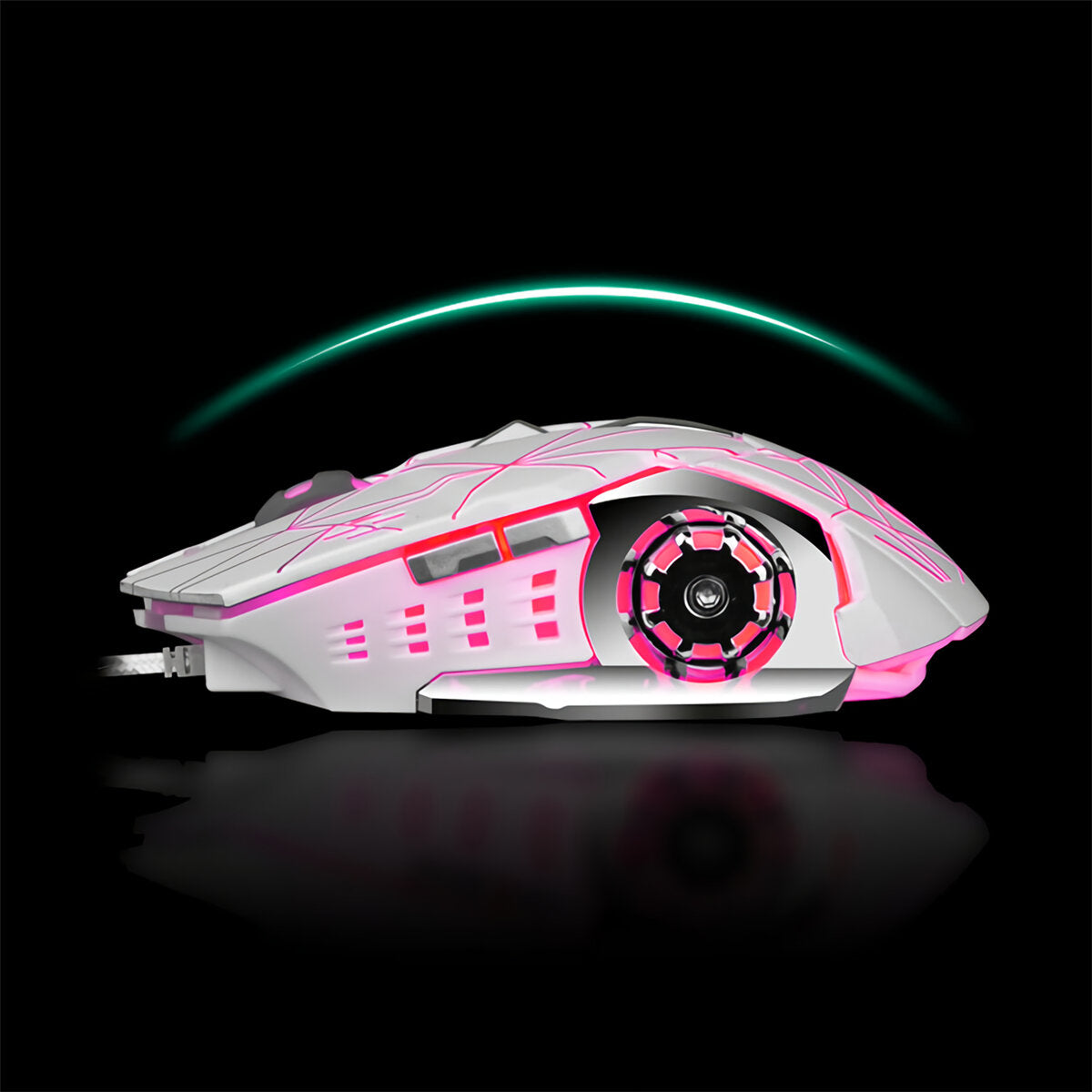 Wired Gaming Mouse Metal Base 800-3200DPI 4 Colors Breathing Backlight Ergonomic Home Office Mice for Desktop Computer Laptop PC