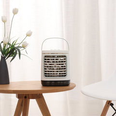 3 Gear LED Mini Air Conditioner Fan Rechargeable Cooling Misting Desk Fan Home Office Bedroom Travel