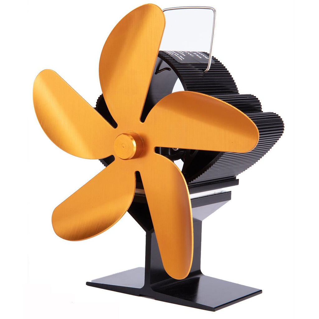 1350RPM Silent 25dB 5 Leaves Stove Fan Heat Powered Energy Saving Fireplace Fan