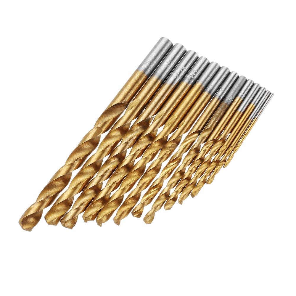 13pcs 1.5-6.5mm HSS Twist Drill Bit Set High Speed Steel Straight Shank