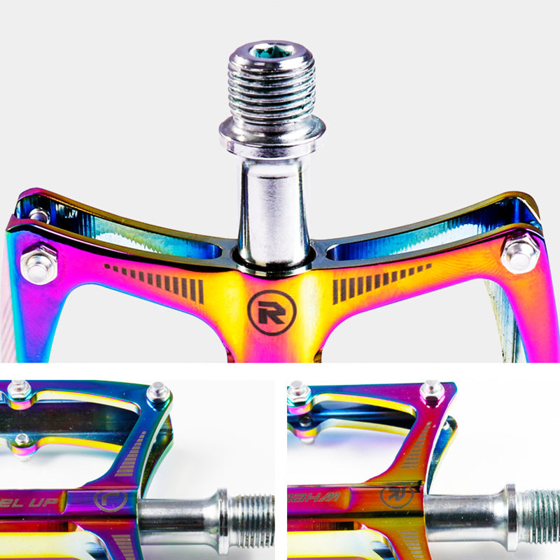 Colorful Aluminium Alloy Bearing Skidproof Bike Pedals Outdoor Cycling Bicycle Pedals