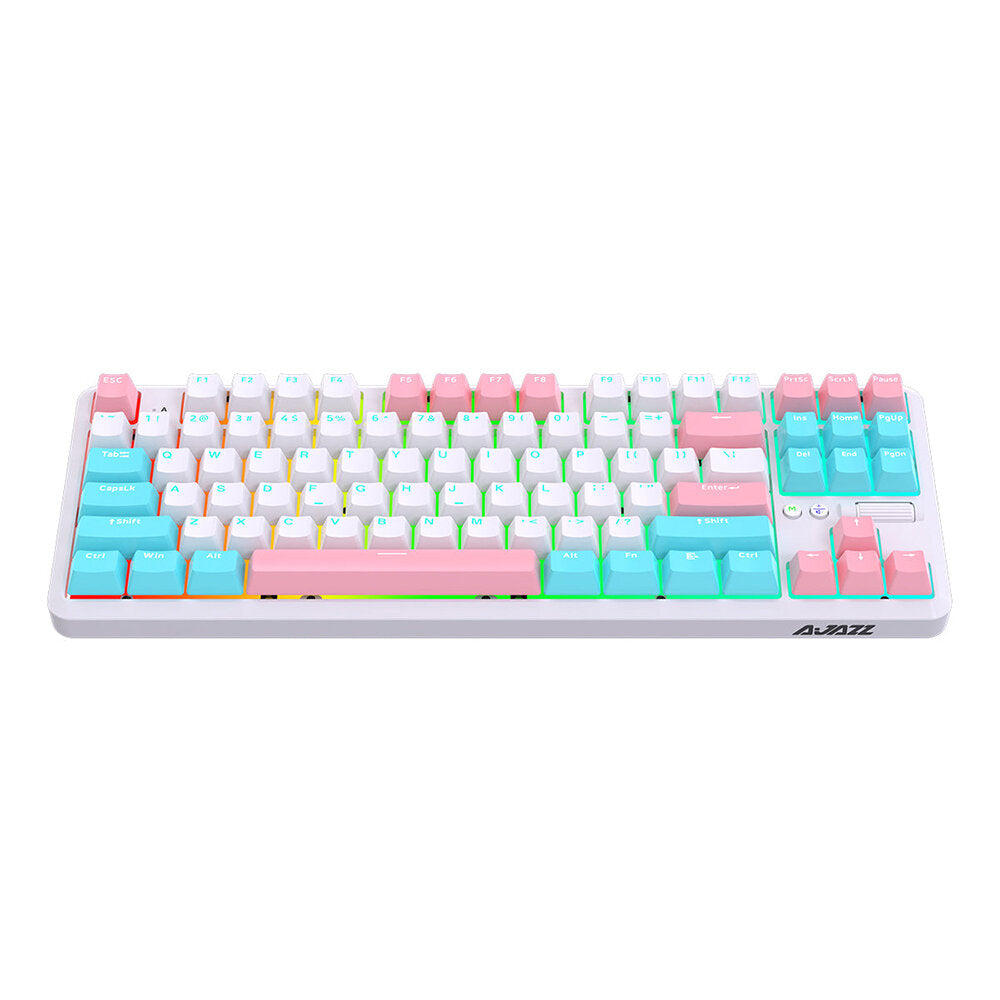 Mechanical Gaming Keyboard 87 Keys PBT Keycaps Hot Swappable Triple Mode Type-C Wired Bluetooth5.0 2.4G Wireless RGB Backlit for Win/MacOS/iOS/Andriod