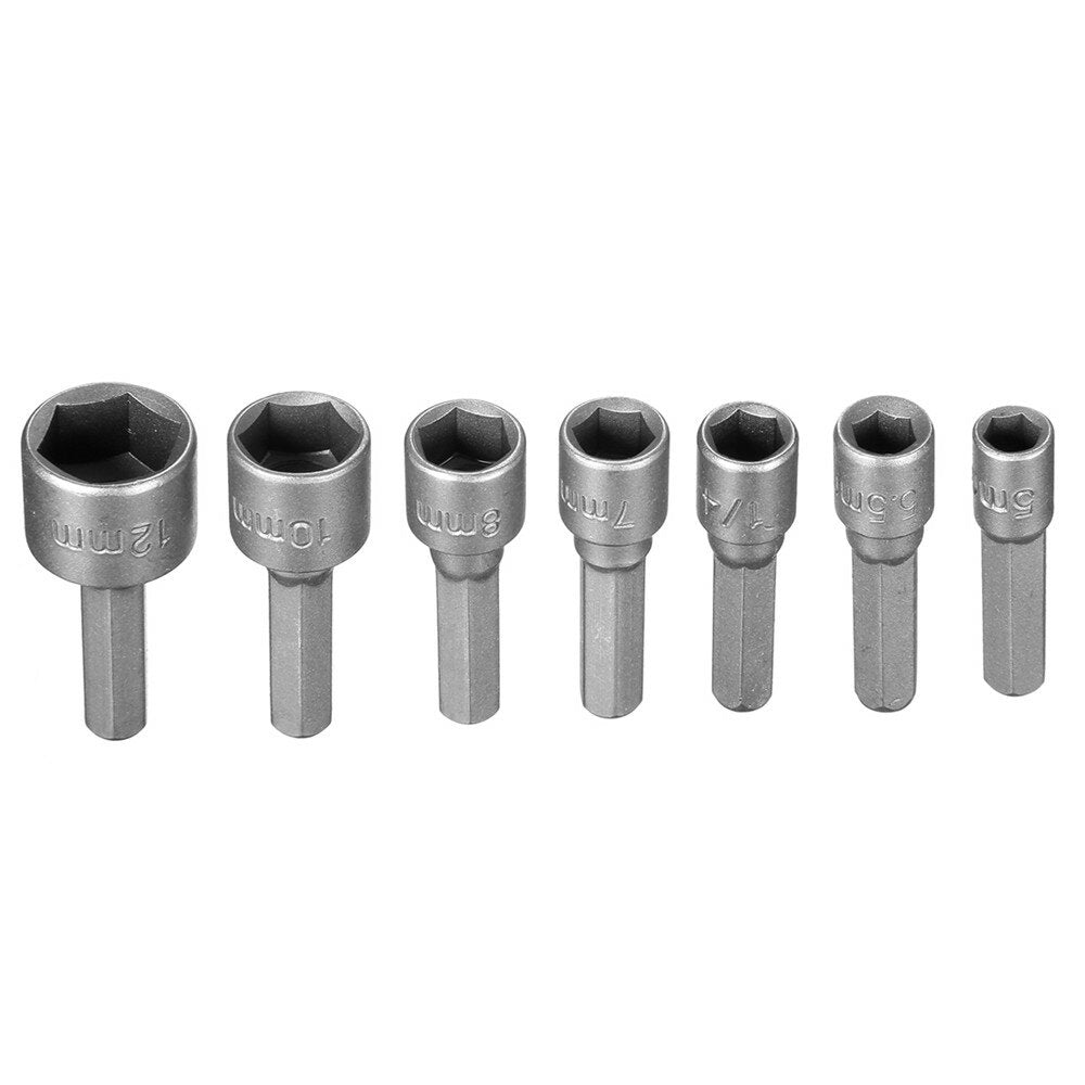 14pcs 1/4 Inch Hex Shank Power Nut Driver Drill Bit Set SAE Metric Socket Wrench Screw Screwdriver