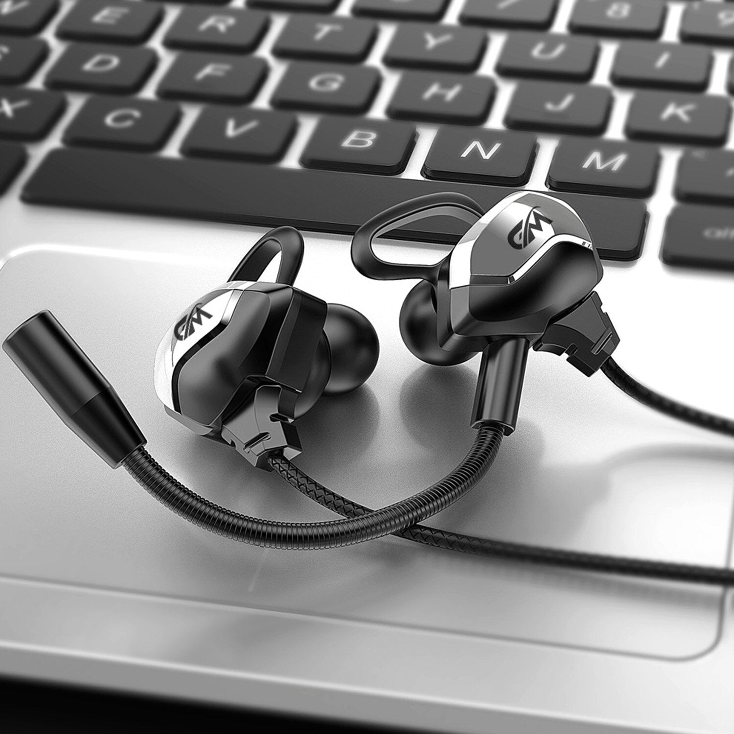 Wired Earphone Stereo Noise Reduction Dynamic In-ear Earbuds 3.5mm Gaming Headset with Mic