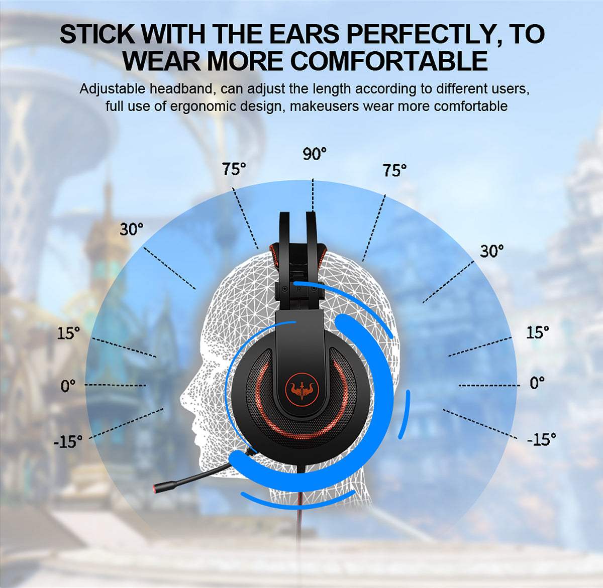 Gaming Headset Wired 3.5mm Jack 50mm Bass Stereo Sound LED Light Headphone with Mic for PS3/4 Computer PC Gamer