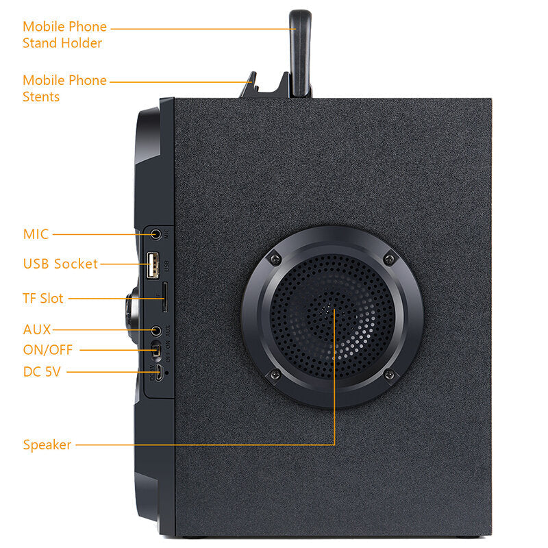 40W Big Power Portable Bluetooth Speaker Outdoor Wireless Subwoofer Boombox Column Sound Music Center Support AUX TF FM Radio