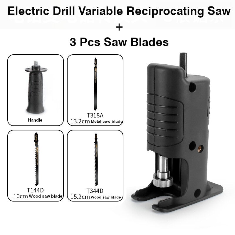 Reciprocating Saw Attachment Adapter Change Electric Drill Into Reciprocating Saw for Wood Cutting