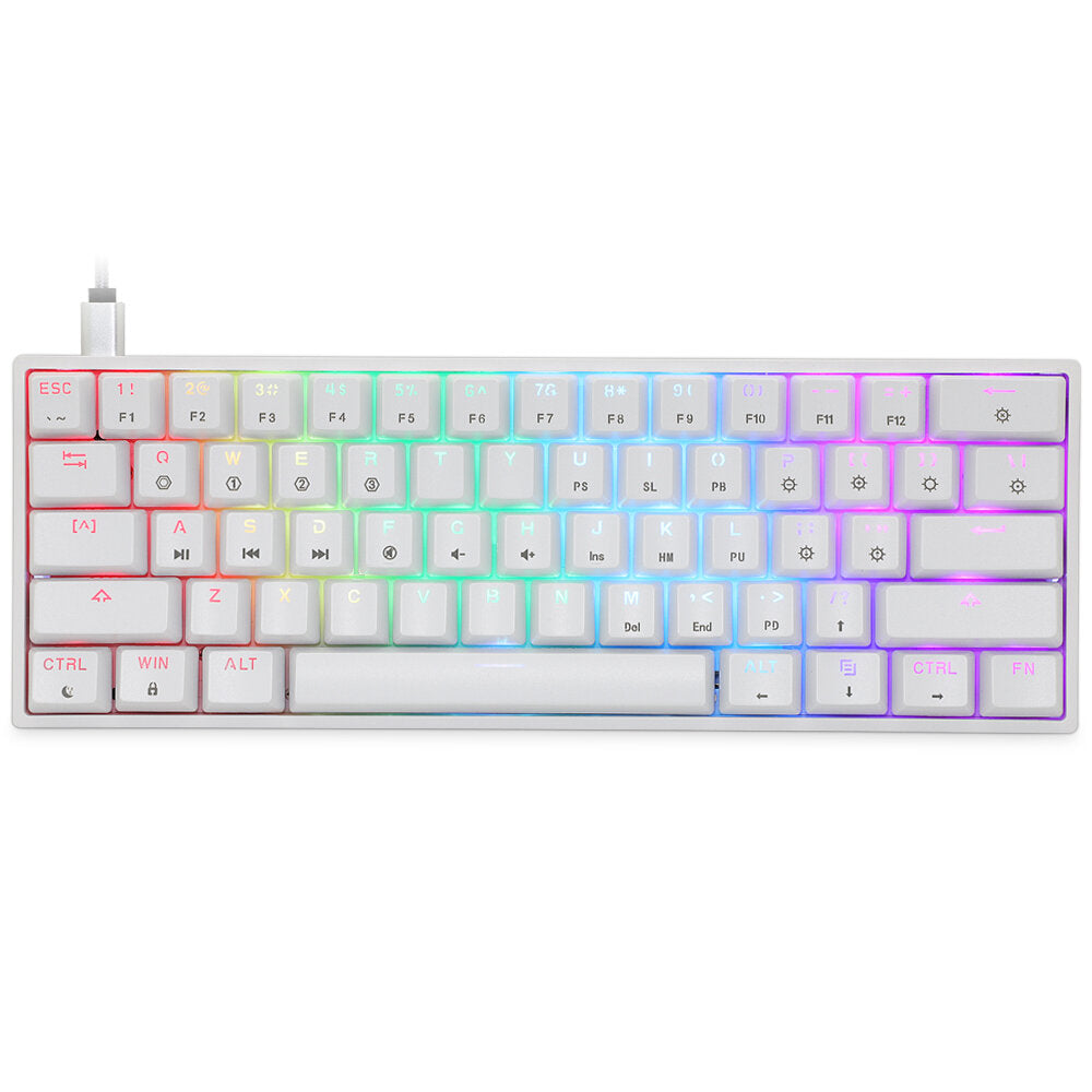 Mechanical Keyboard 61 Keys Hot Swappable Gateron Optical Switch RGB Type-C Wired Programmable 60% Layout Gaming Keyboard
