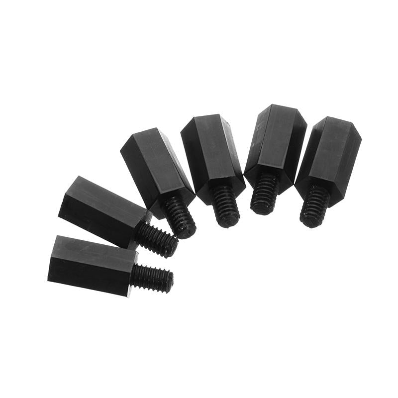 M4NH1 50pcs M4 Nylon Black Hex Screw PCB Standoff 6/8/10/12mm