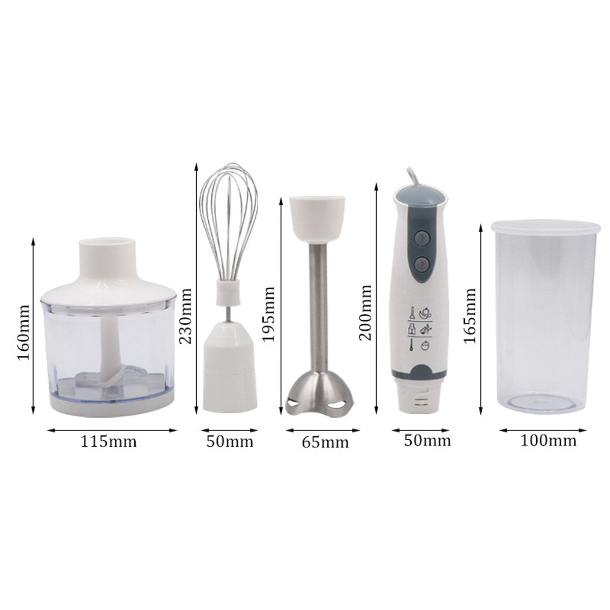 800W 220V Electric Handheld Blender Mixer Juice Meat Beef Eggbeater Stirrer Cup